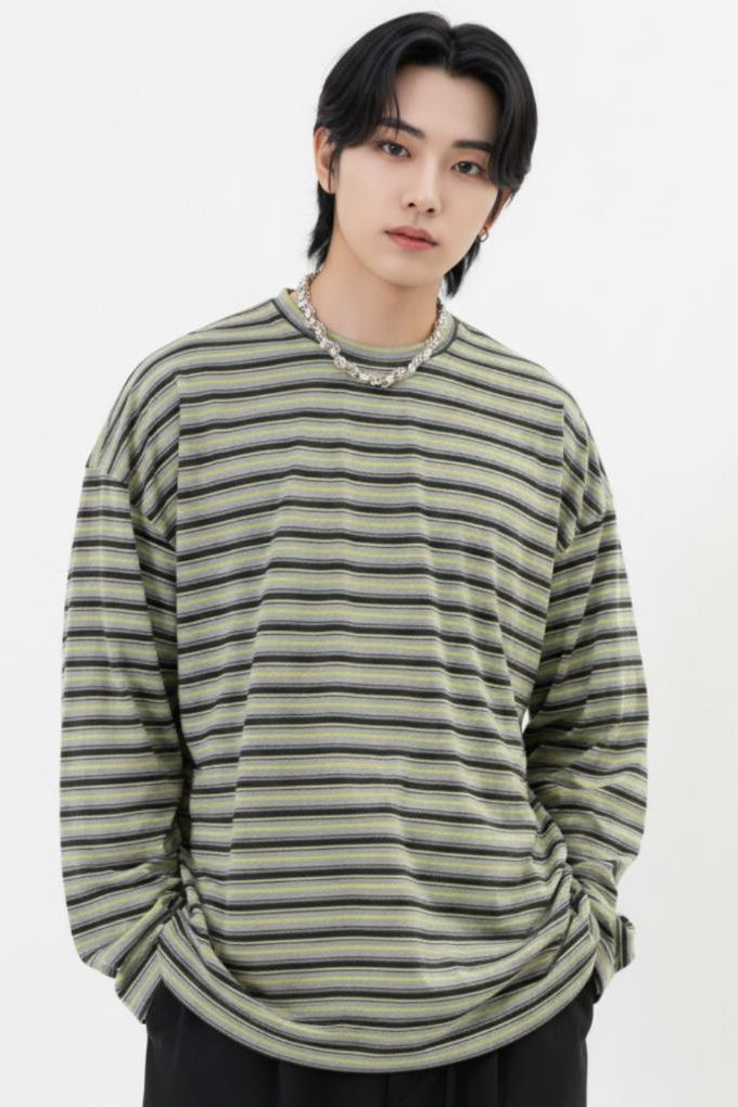 Striped Long-sleeve Tee  na2572