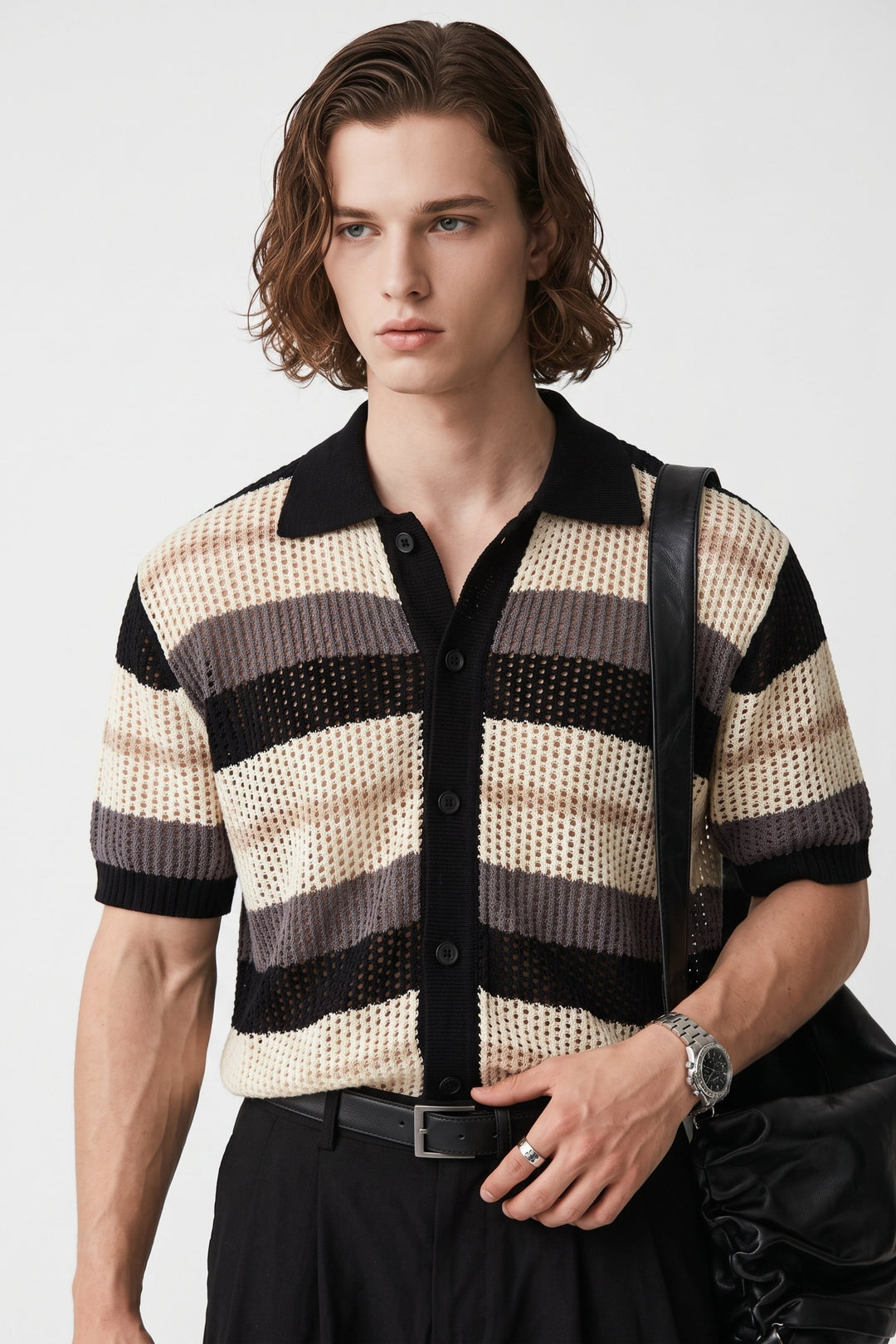 Striped Knit Polo na2678