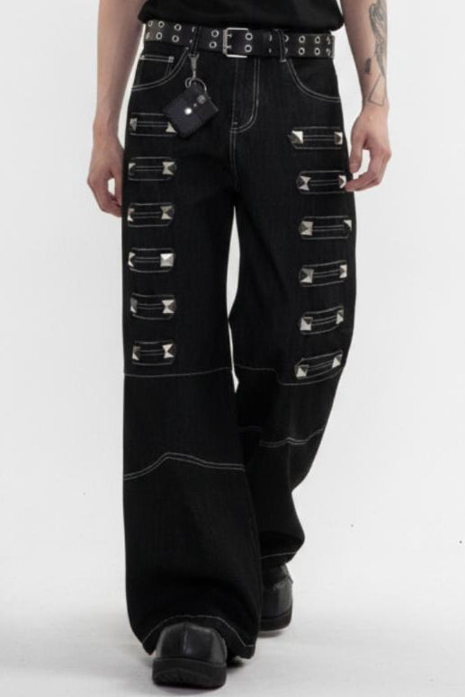 Studded Wide Jeans  na2599
