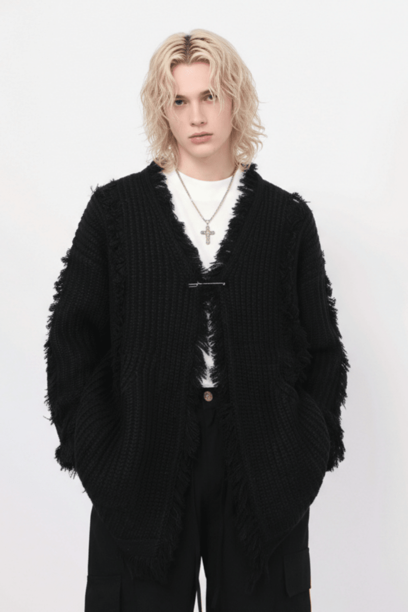 Distressed Knit Cardigan na2357