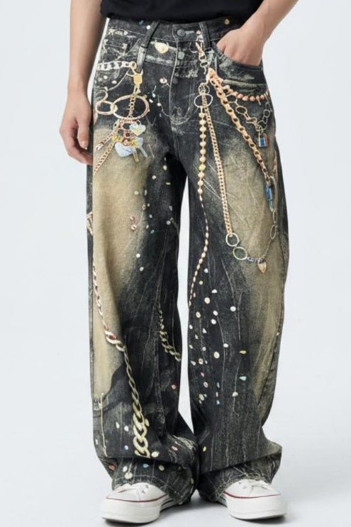 Chain Print Jeans  na2585