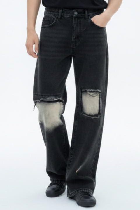 Distressed Wide-Leg Jeans  na2590