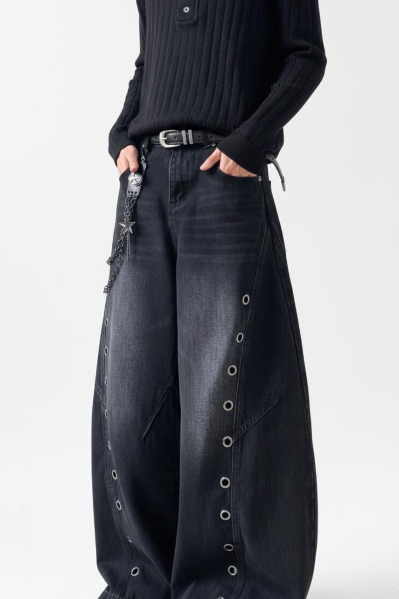 Grommet Wide Jeans  na2509
