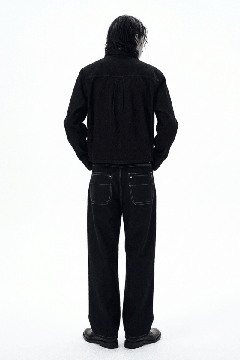 Asymmetric Front Short Denim Jacket na2365 