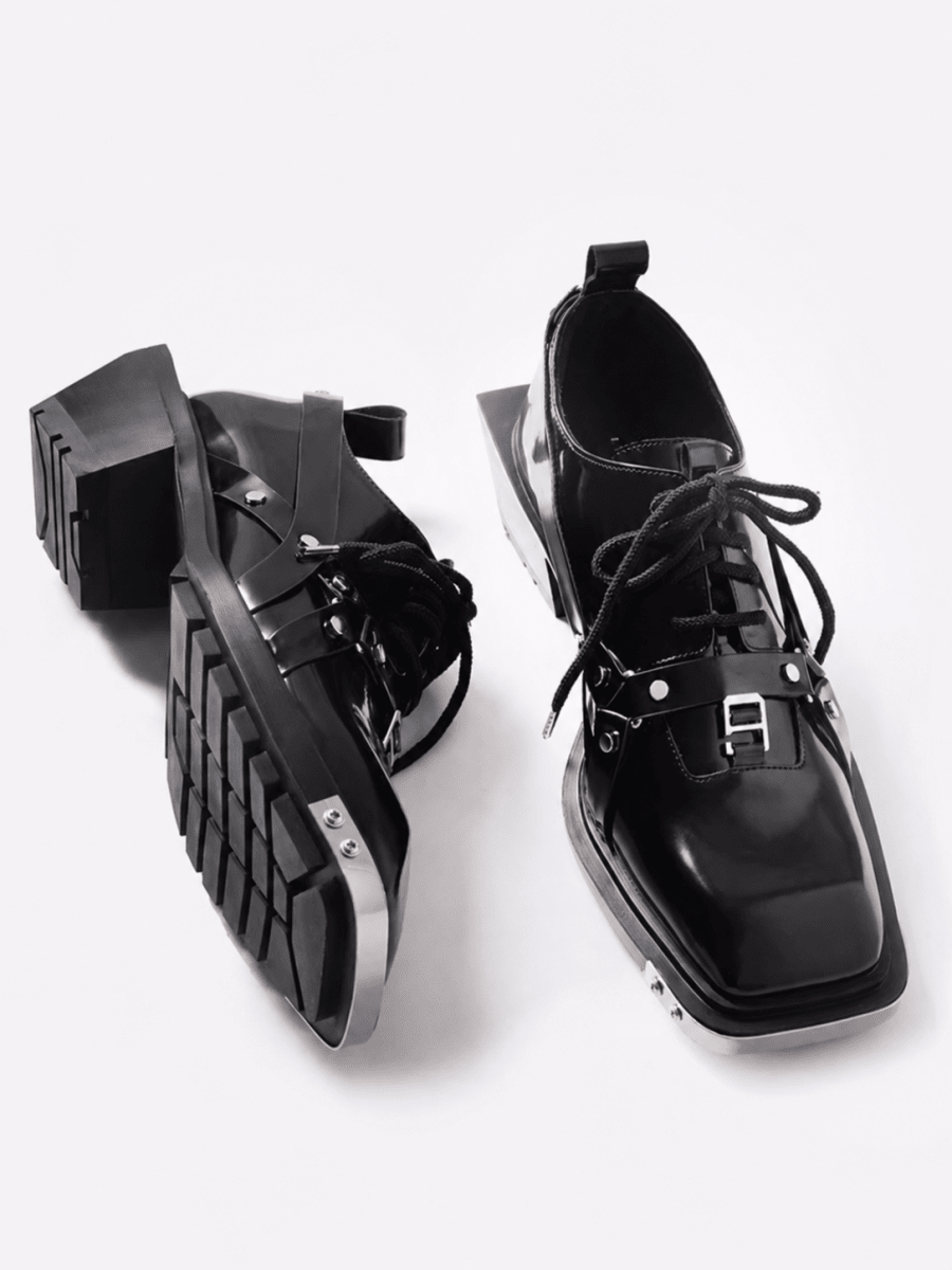 Square Toe Derby Leather Shoes na1046