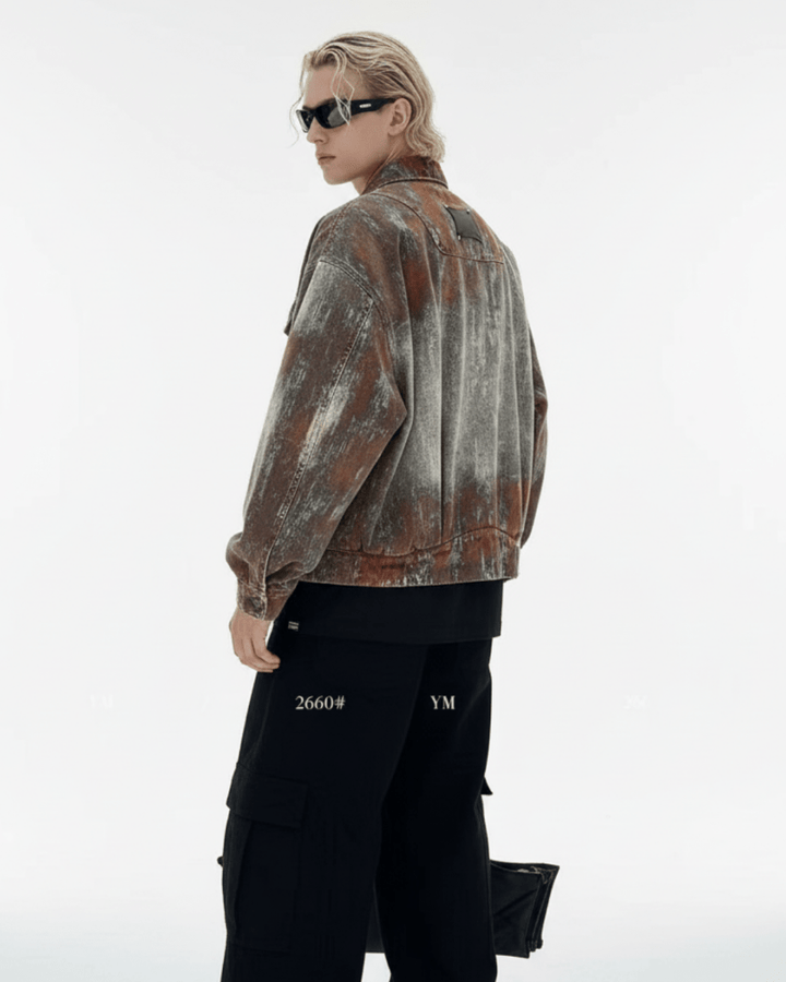 Nanostudio Rust Fade Art Denim Jacket (na2212)