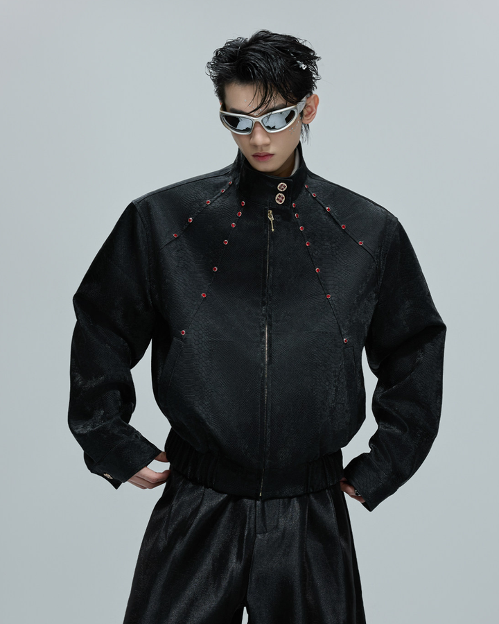 [ArguE CulturE] CRIMSON PYTHON LEATHER JACKET na2293