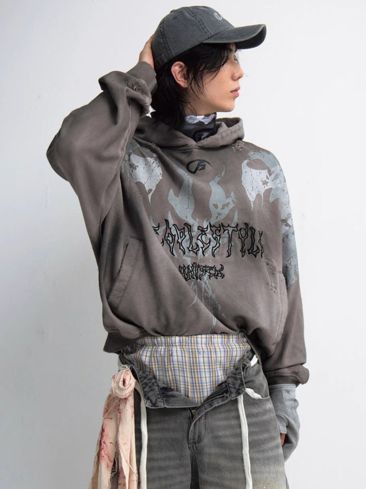 [PEOPLESTYLE] Aged Loose Hoodie na1654