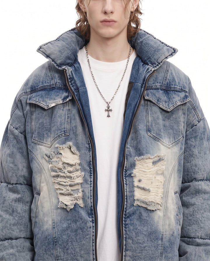 Distressed Denim Jacket na3222