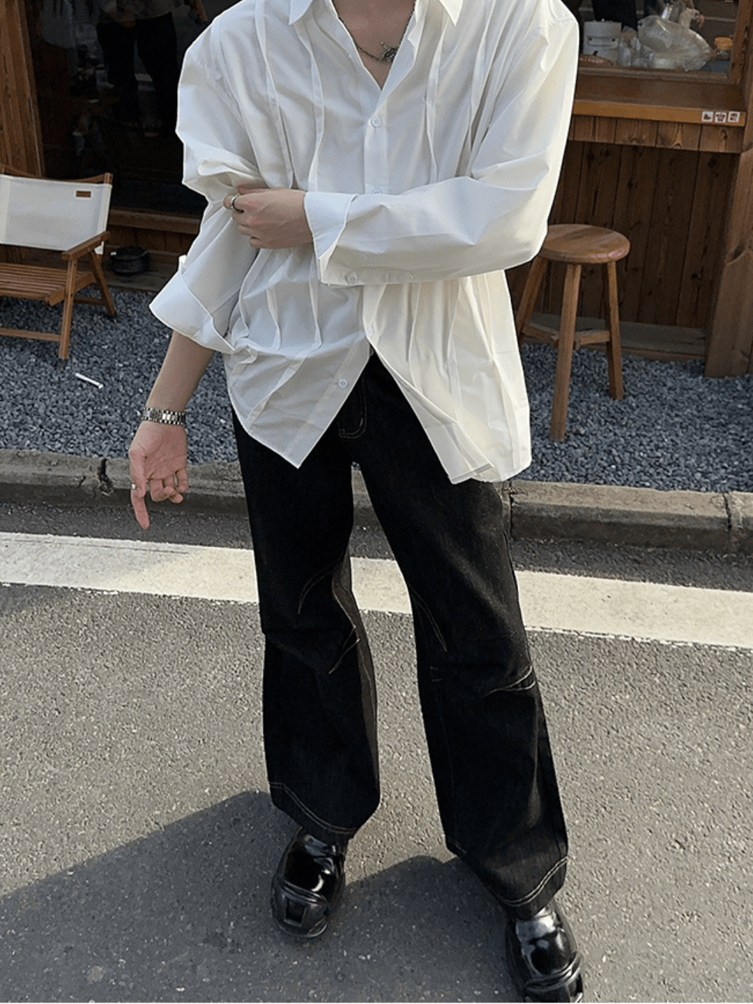 【JH HOMME】three-dimensional loose shirt na1314