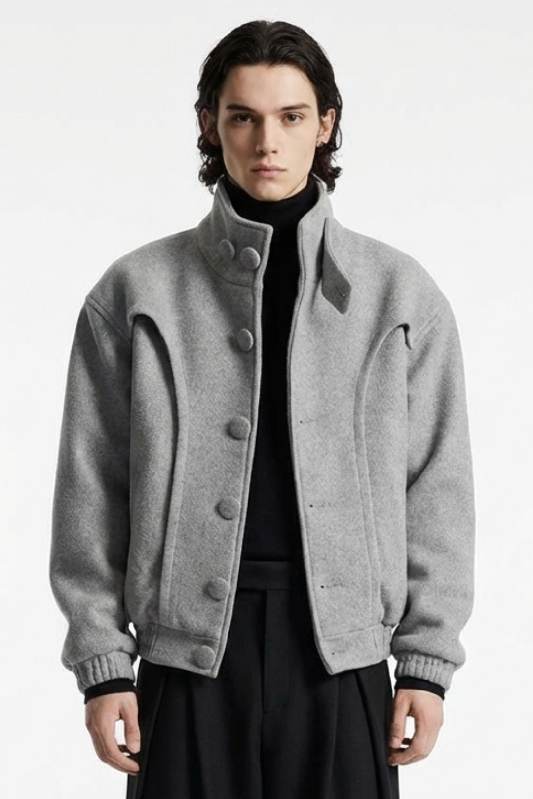 Tailored Stand Collar Short Jacket na2360 