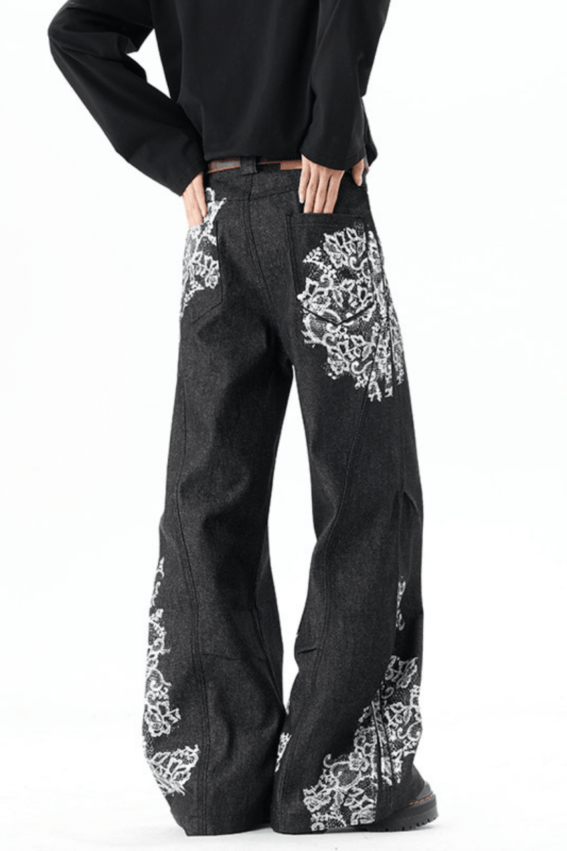 NOIR EMBROIDERY FLARE DENIM na2329