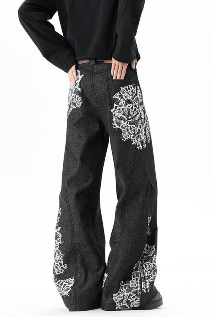 NOIR EMBROIDERY FLARE DENIM na2329