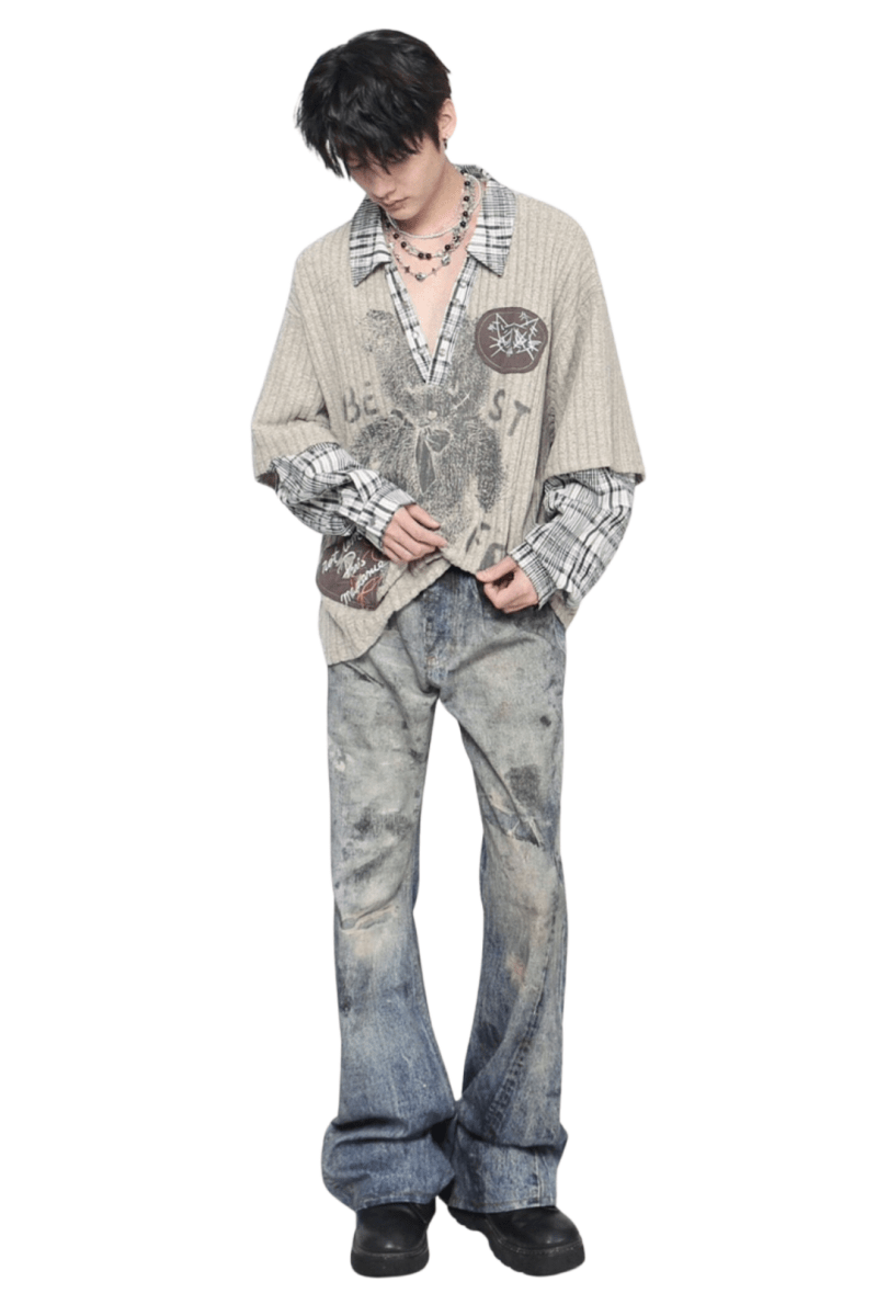 Vintage Layered Street Tee  na2452