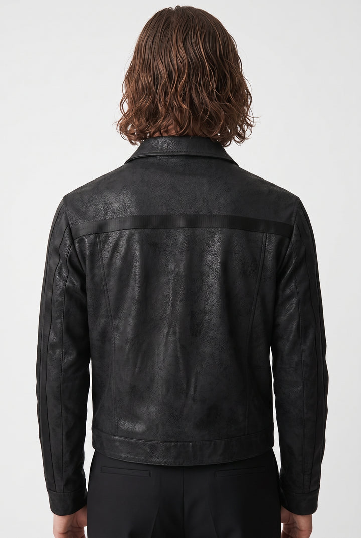 Cropped Leather Jacket na2787