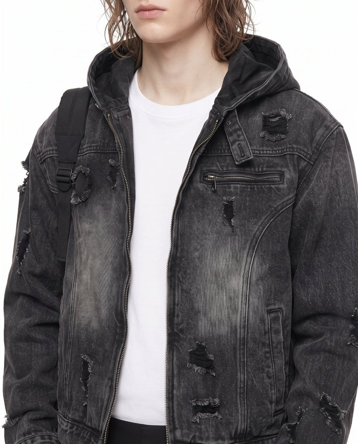 Hooded Denim Jacket na3035