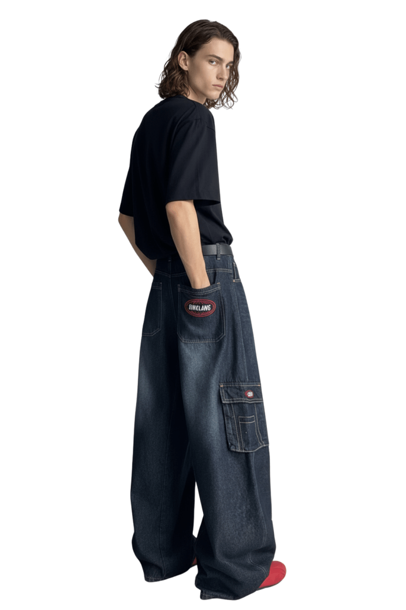 Loose Fit Utility Cargo Jeans na2406