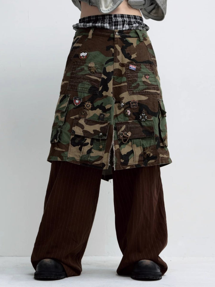 [PEOPLESTYLE] Camouflage Two Piece Pants na1657