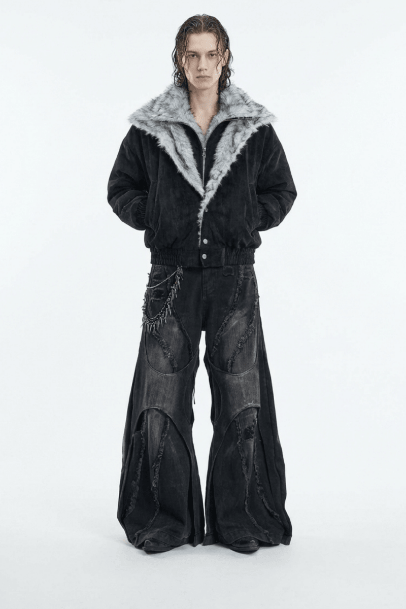 NOMANIAI Layered Flare Wide Pants na2370