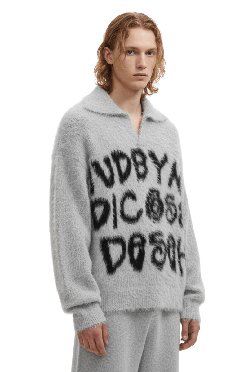 Fuzzy Statement Knit Pullover na2410