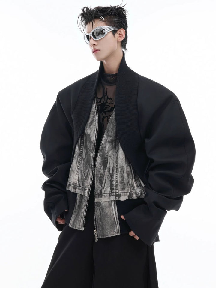 【CulturE】Fake Two Piece Design Jacket  na1584