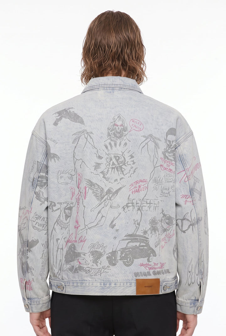 Graphic Denim Jacket na2806