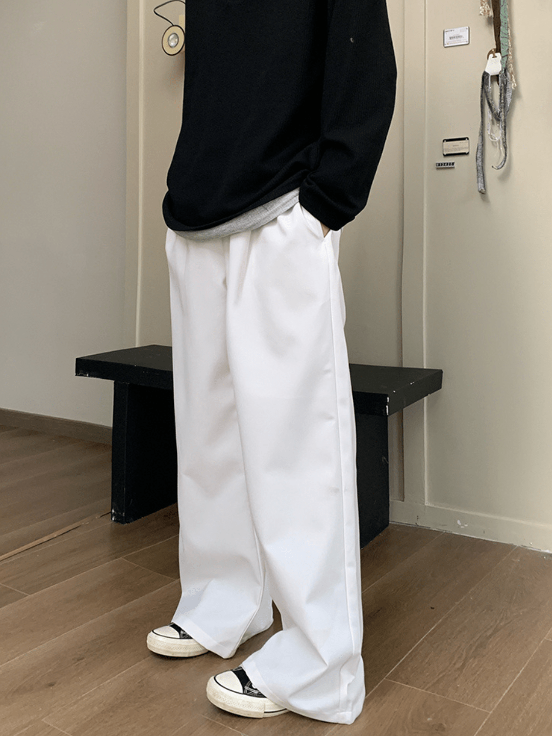 [ONELYC1NS] Korean version of draped casual pants na1083