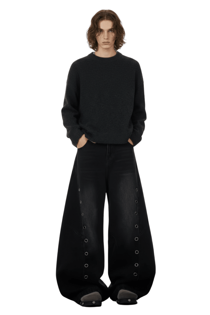 Shadow Wash Oversized Denim Pants na2408