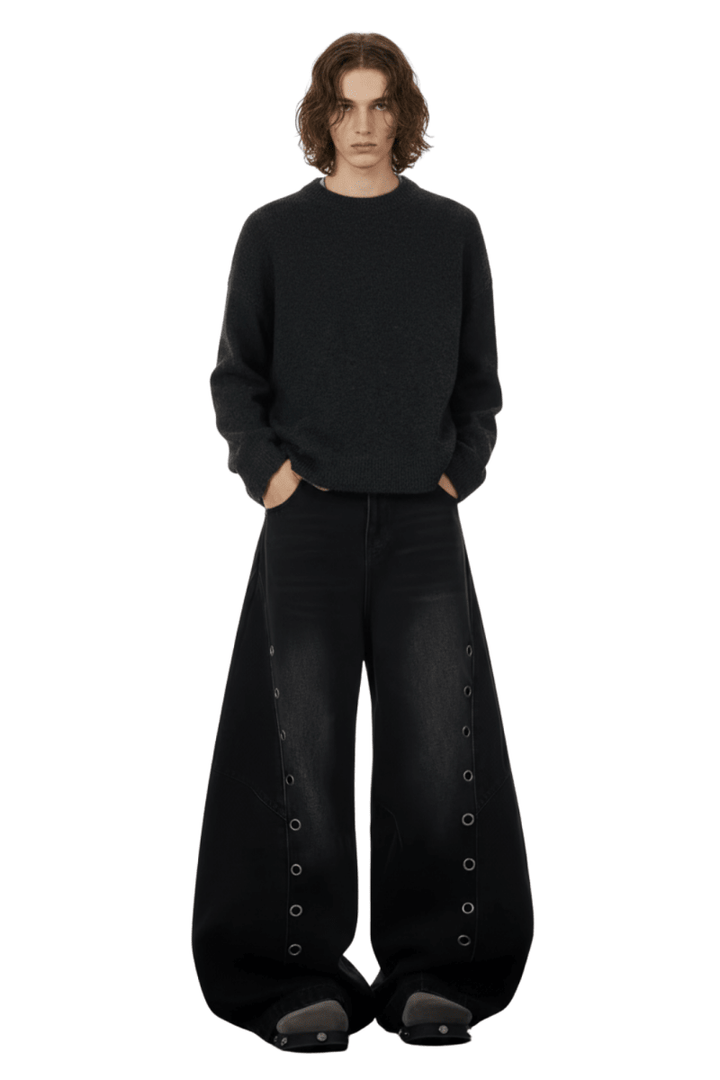 Shadow Wash Oversized Denim Pants na2408