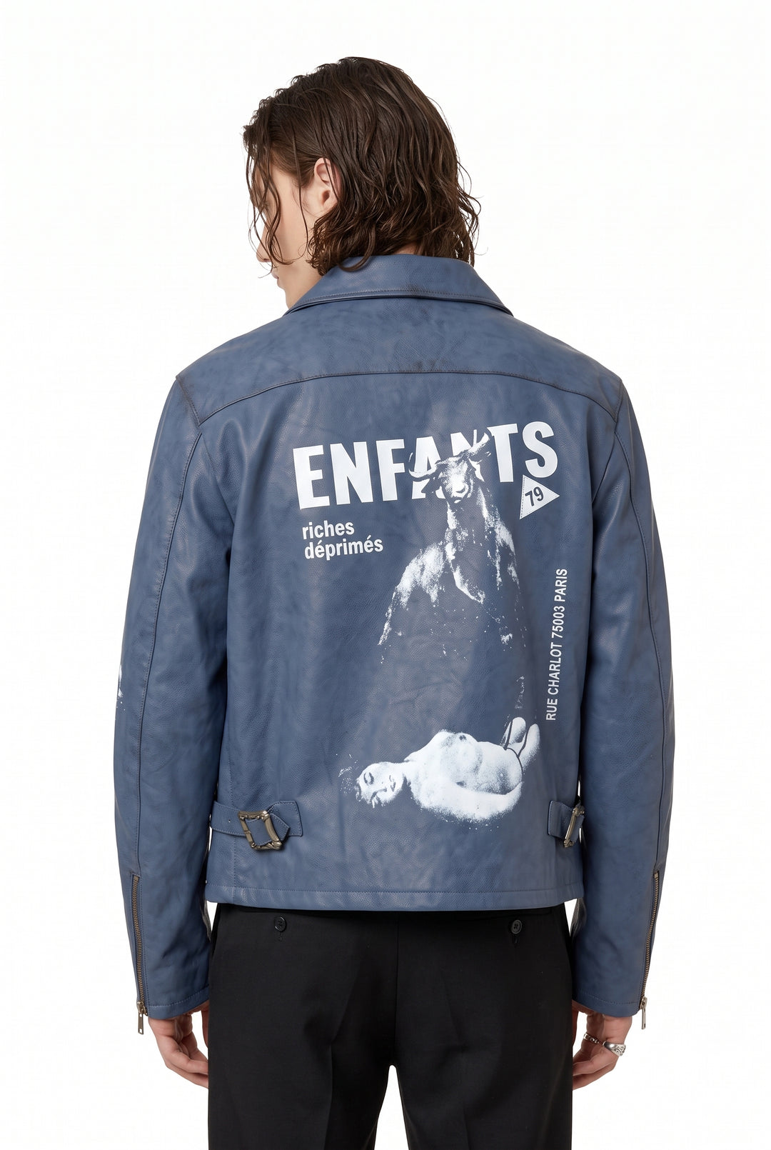 Graphic Leather Jacket na2833