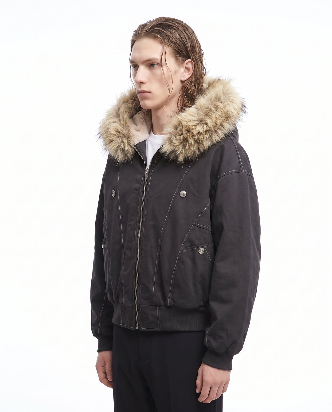 Fur Hooded Jacket na3064