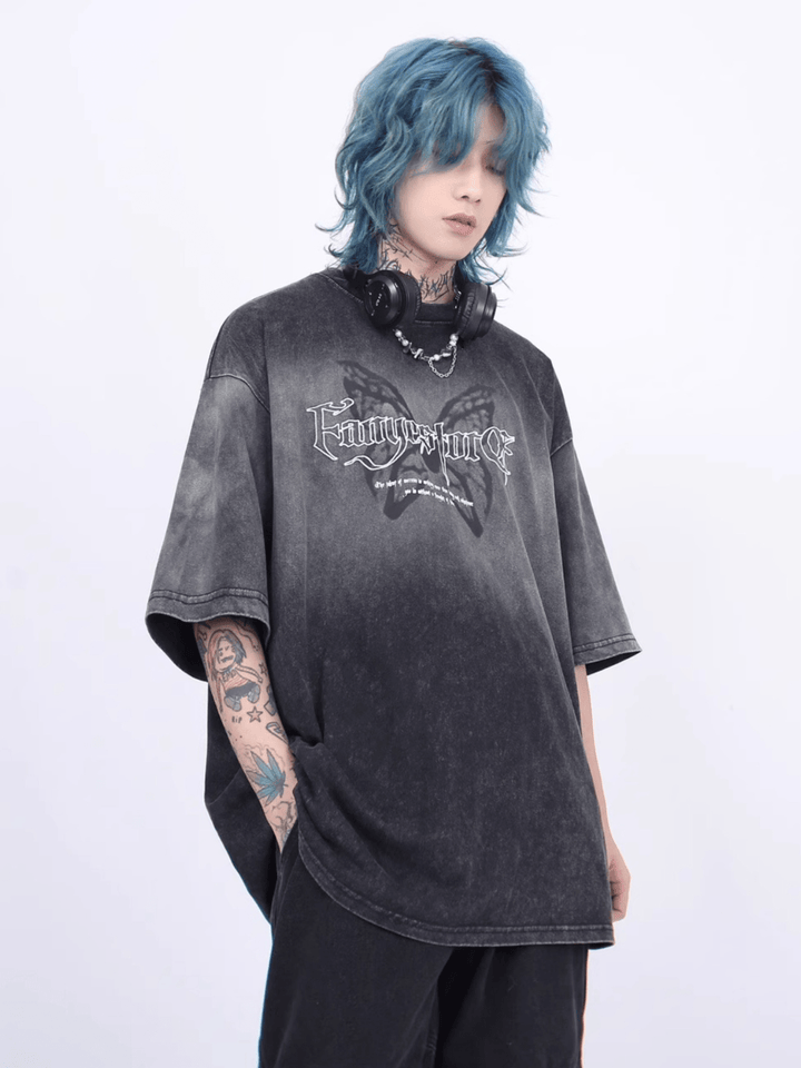 【Mz】 Heavy Vintage Washed High Street T-Shirt na1177