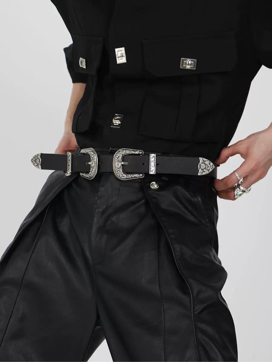 【CULTURE】Double Head Buckle Trendy Vintage Belt na1384