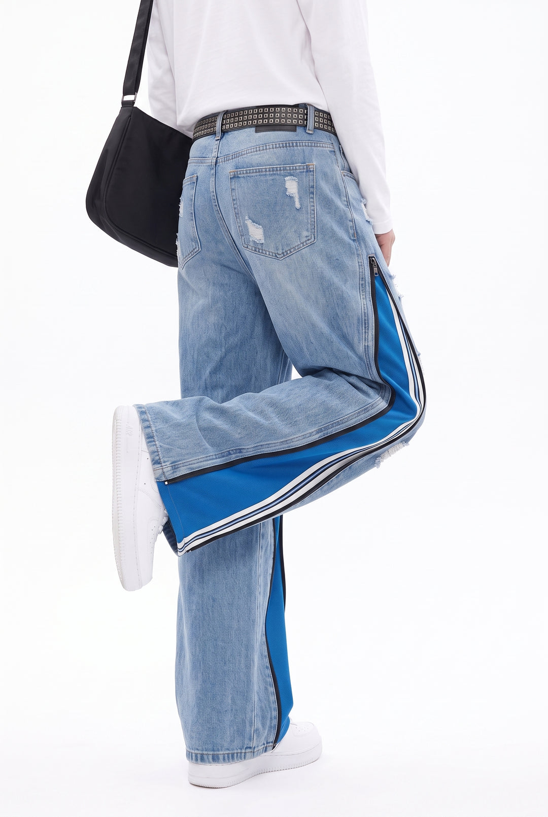 Patchwork Wide Jeans na2841