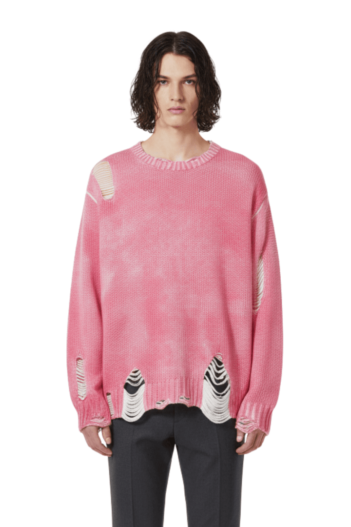Grunge Damage Crewneck Knit  na2395