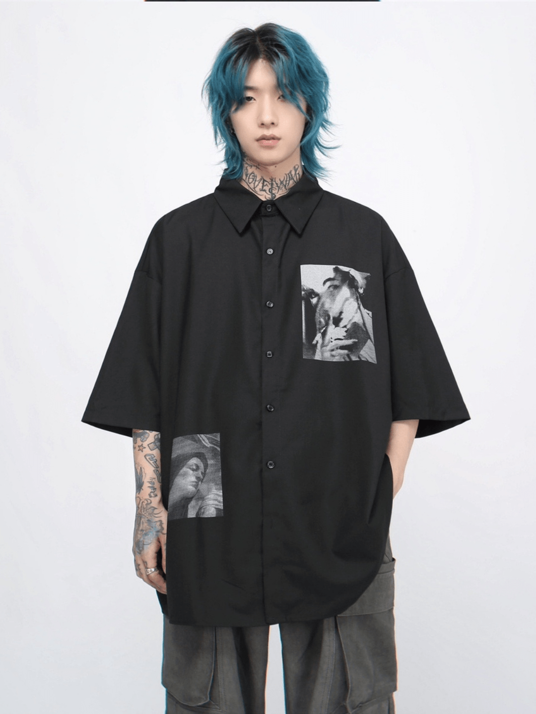 【Mz】design printing oversize shirt na1267