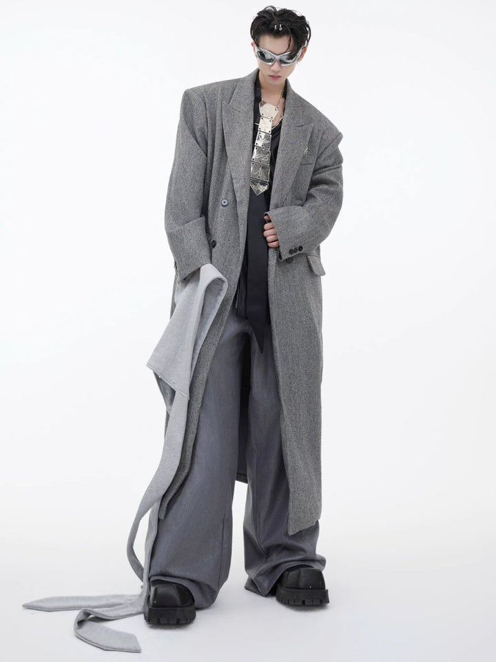 【CulturE】tweed coat loose long coat na1582