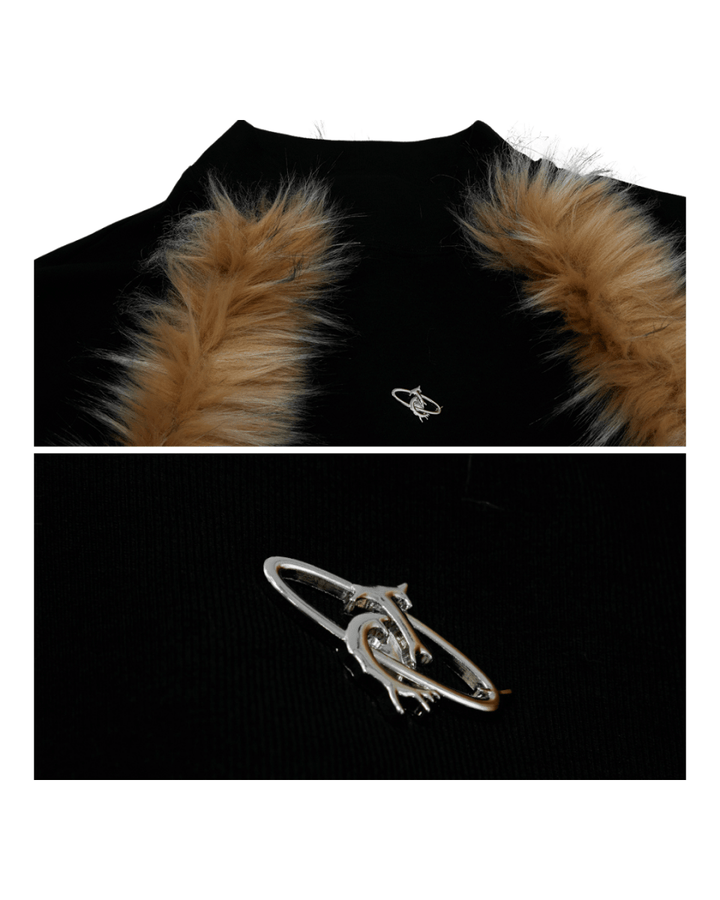 [ArguE CulturE] Golden Fang Fur Knit na2253