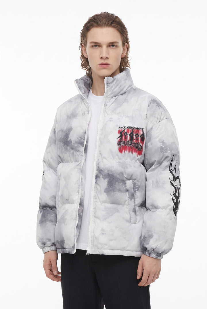 Graphic Puffer Jacket na2829