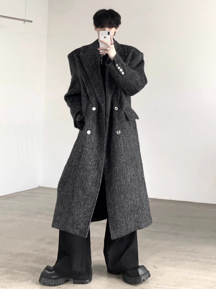 [AutumnWind]Gray Mid-Length Trench Coat na1598