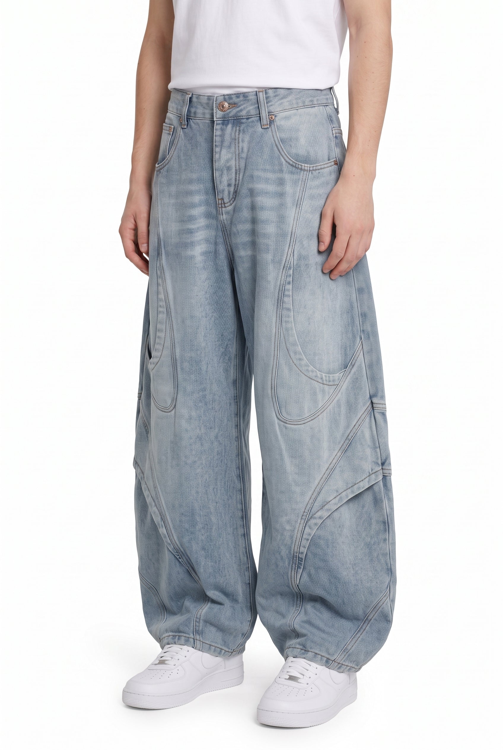 Curved Denim Pants na2822