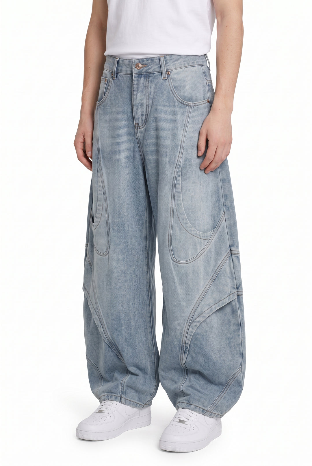 Curved Denim Pants na2822