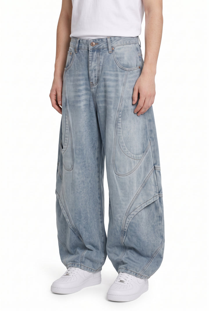 Curved Denim Pants na2822