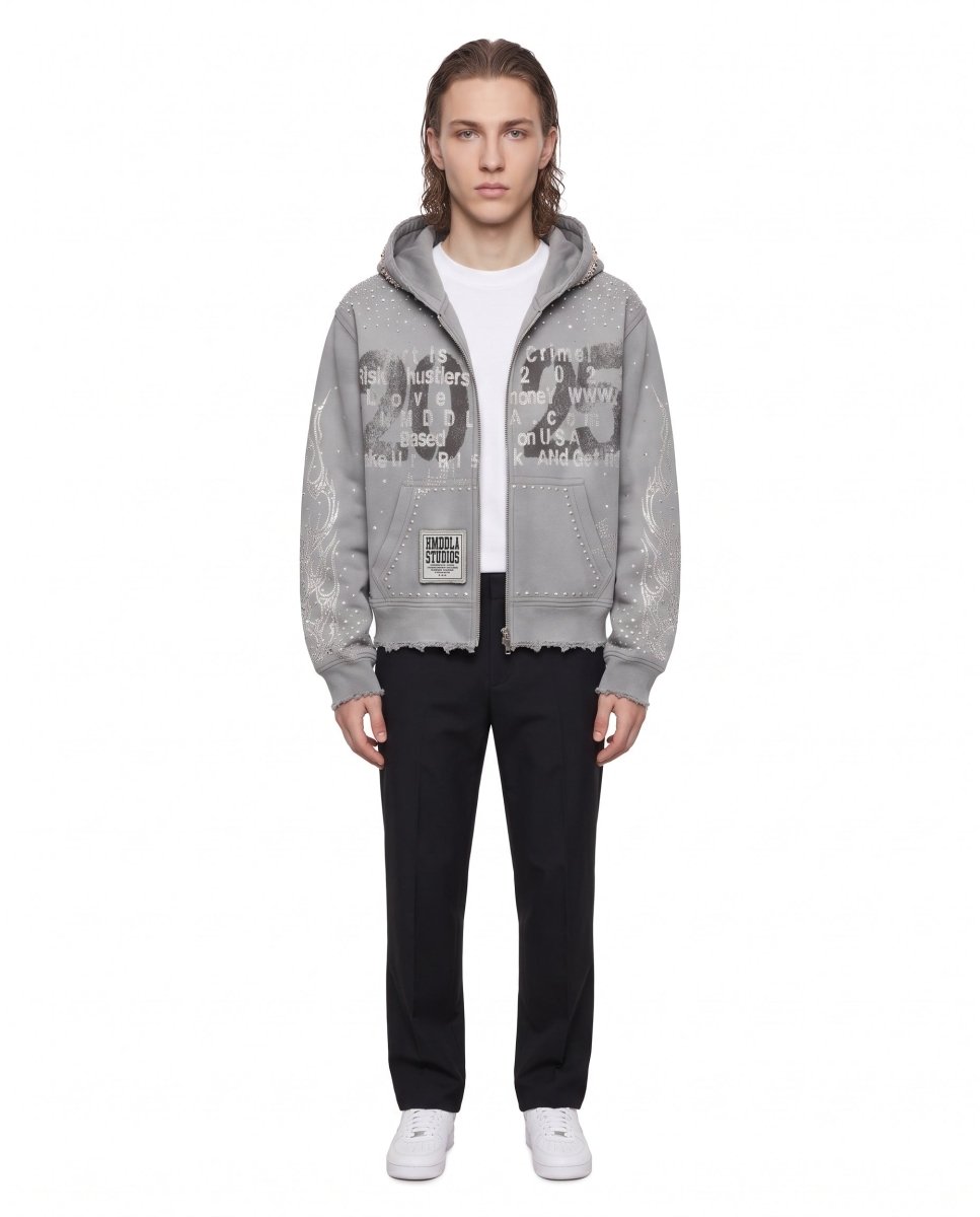 Studded Zip Hoodie na3228