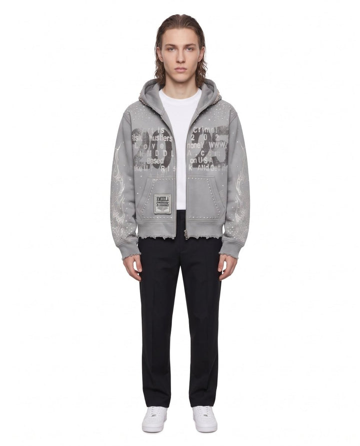 Studded Zip Hoodie na3228