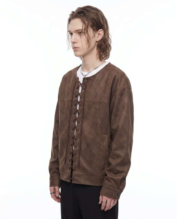 Lace Leather Jacket na3051