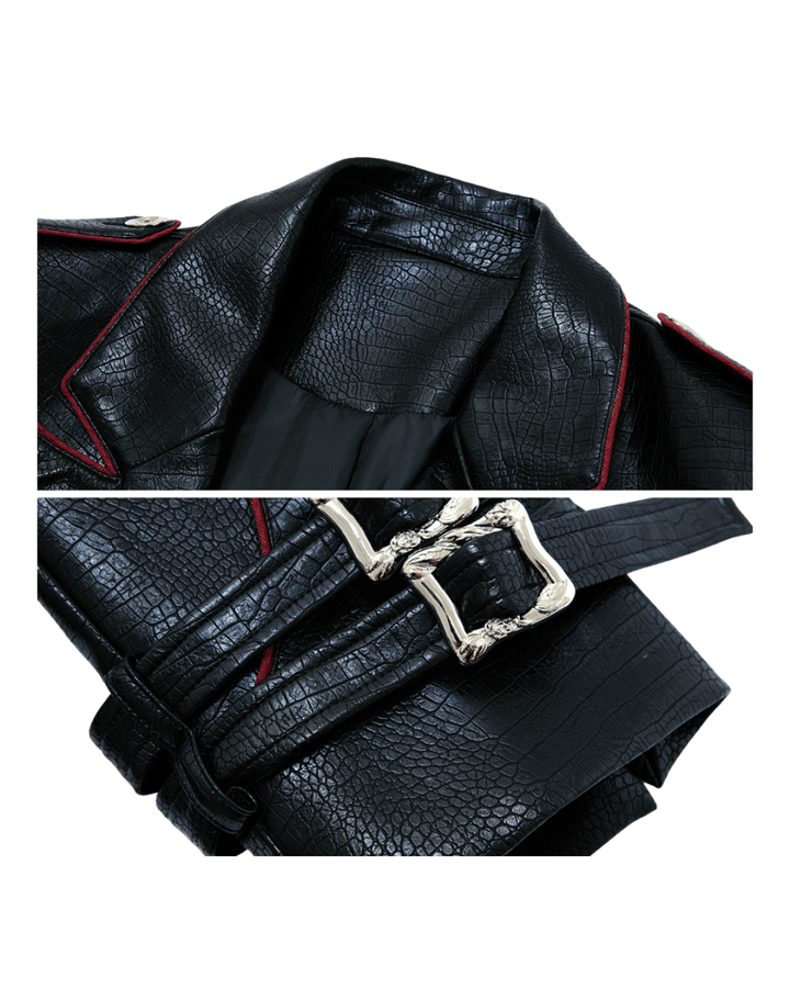 [ArguE CulturE] Noir Blade Leather Trench na2258