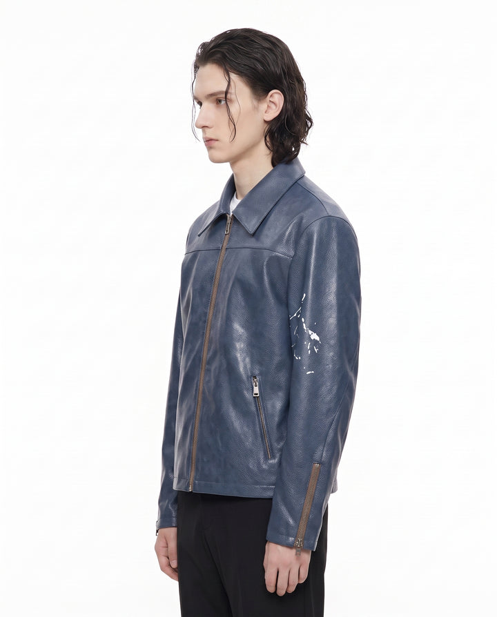 Blue Leather Jacket na2952