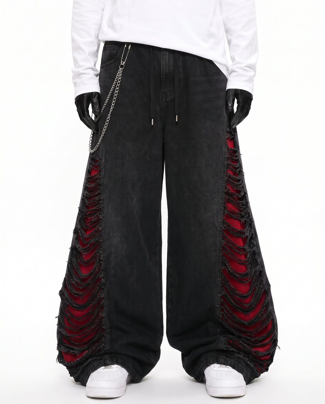 Distressed Wide Pants na3215