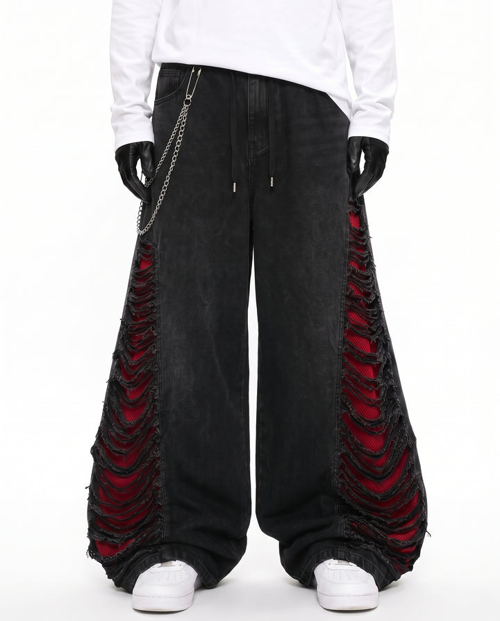 Distressed Wide Pants na3215